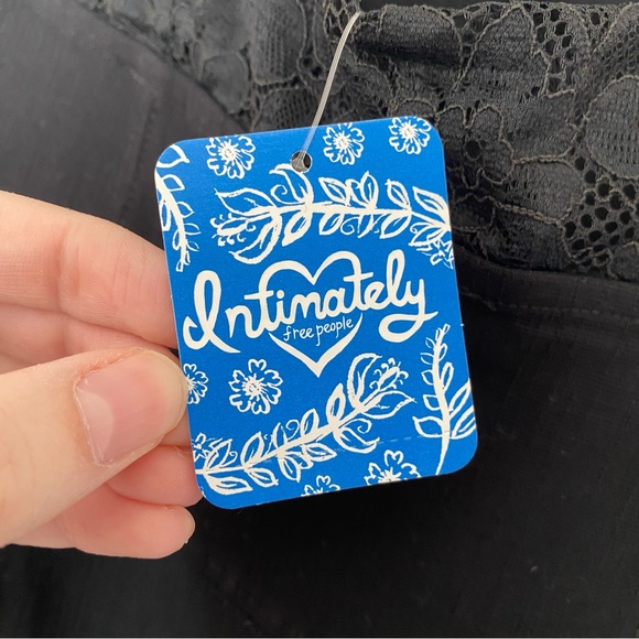 NWT Intimately Free People Premonitions Black Lace Asymmetric Bodycon Slip Dress - Picture 10 of 16